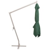 VidaXL Zweefparasol met aluminium paal 300x300 cm groen