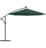 VidaXL Zweefparasol met LED-verlichting en metalen paal 300 cm groen