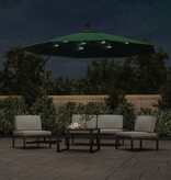 VidaXL Zweefparasol met LED-verlichting en metalen paal 300 cm groen