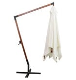 VidaXL Zweefparasol met houten paal 300x300 cm wit