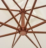 VidaXL Zweefparasol met houten paal 300x300 cm wit