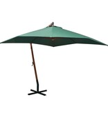 VidaXL Zweefparasol met houten paal 300x300 cm groen