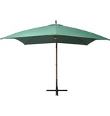 VidaXL Zweefparasol met houten paal 300x300 cm groen