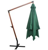 VidaXL Zweefparasol met houten paal 300x300 cm groen