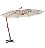 VidaXL Zweefparasol met houten paal 350 cm wit