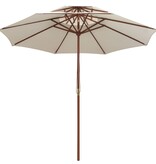 VidaXL Dubbeldekker parasol 270x270 cm houten paal crèmewit