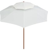 VidaXL Dubbeldekker parasol 270x270 cm houten paal crèmewit