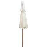VidaXL Dubbeldekker parasol 270x270 cm houten paal crèmewit