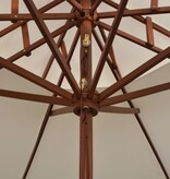 VidaXL Dubbeldekker parasol 270x270 cm houten paal crèmewit