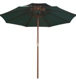 VidaXL Dubbeldekker parasol 270x270 cm houten paal groen