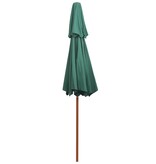 VidaXL Dubbeldekker parasol 270x270 cm houten paal groen