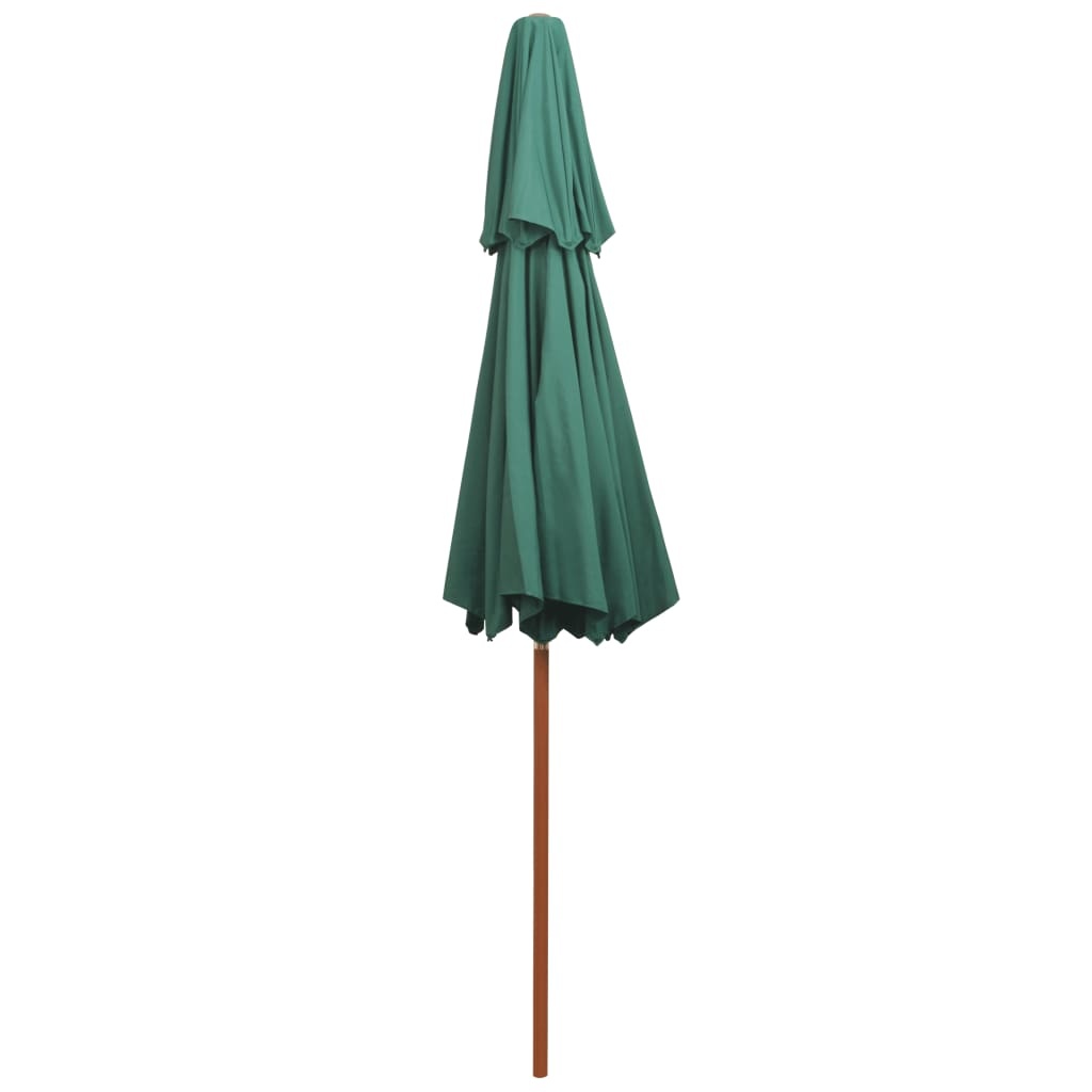 VidaXL Dubbeldekker parasol 270x270 cm houten paal groen
