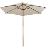 VidaXL Parasol 270x270 cm houten paal crèmewit
