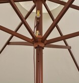 VidaXL Parasol 270x270 cm houten paal crèmewit