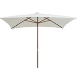 VidaXL Parasol met houten paal 200x300 cm crèmewit