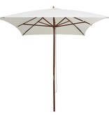 VidaXL Parasol met houten paal 200x300 cm crèmewit