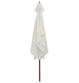 VidaXL Parasol met houten paal 200x300 cm crèmewit