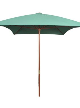 VidaXL Parasol met houten paal 200x300 cm groen