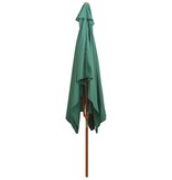 VidaXL Parasol met houten paal 200x300 cm groen
