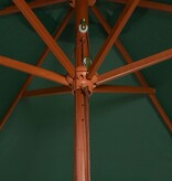 VidaXL Parasol met houten paal 200x300 cm groen
