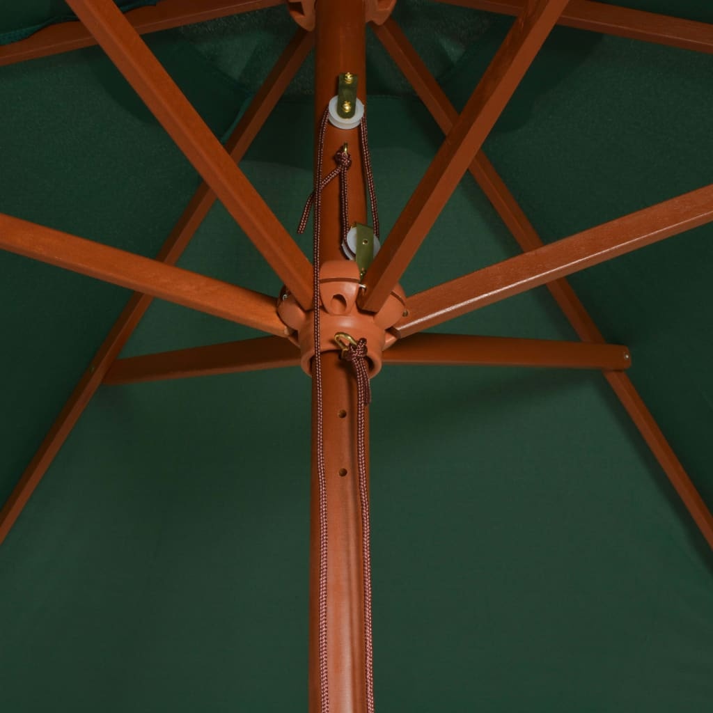 VidaXL Parasol met houten paal 200x300 cm groen