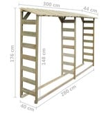 VidaXL Haardhoutopslag dubbel 300x44x176 cm geïmpregneerd grenenhout