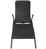VidaXL Inklapbaar ligbed poly rattan zwart