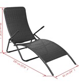 VidaXL Inklapbaar ligbed poly rattan zwart