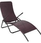 VidaXL Inklapbaar ligbed poly rattan bruin