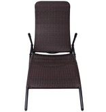 VidaXL Inklapbaar ligbed poly rattan bruin
