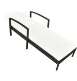 VidaXL Ligbed met kussen poly rattan zwart