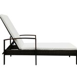VidaXL Ligbed met kussen poly rattan bruin