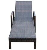 VidaXL Ligbed met kussen poly rattan bruin