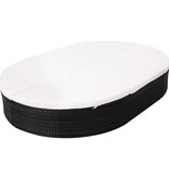 VidaXL Loungebed met kussen poly rattan zwart