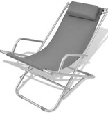 VidaXL Terrasstoelen verstelbaar 2 st staal grijs