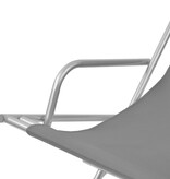 VidaXL Terrasstoelen verstelbaar 2 st staal grijs