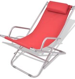 VidaXL Terrasstoelen verstelbaar 2 st staal rood