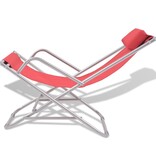 VidaXL Terrasstoelen verstelbaar 2 st staal rood