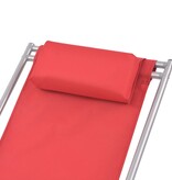 VidaXL Terrasstoelen verstelbaar 2 st staal rood