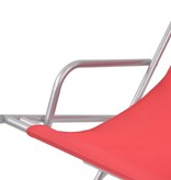 VidaXL Terrasstoelen verstelbaar 2 st staal rood