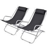 VidaXL Terrasstoelen verstelbaar 2 st staal zwart