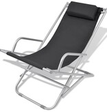 VidaXL Terrasstoelen verstelbaar 2 st staal zwart
