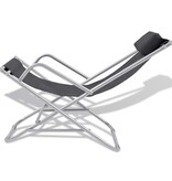 VidaXL Terrasstoelen verstelbaar 2 st staal zwart