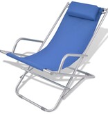 VidaXL Terrasstoelen verstelbaar 2 st staal blauw