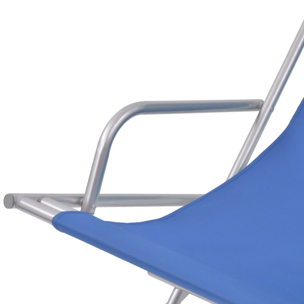 VidaXL Terrasstoelen verstelbaar 2 st staal blauw