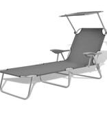 VidaXL Ligbed met luifel staal grijs