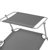 VidaXL Ligbed met luifel staal grijs