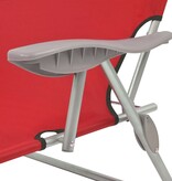 VidaXL Ligbed met luifel staal rood