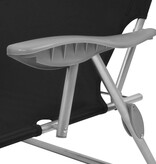 VidaXL Ligbed met luifel staal zwart