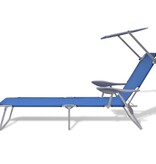 VidaXL Ligbed met luifel staal blauw